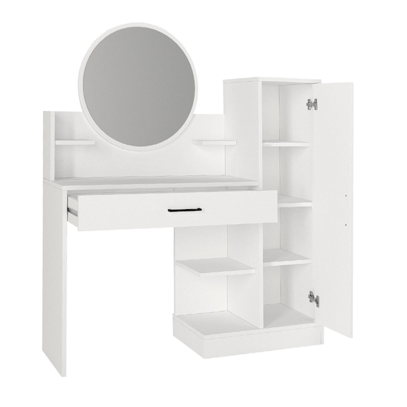 Andera Megapap melamine dressing table in white color 123.9x35x144.4cm.