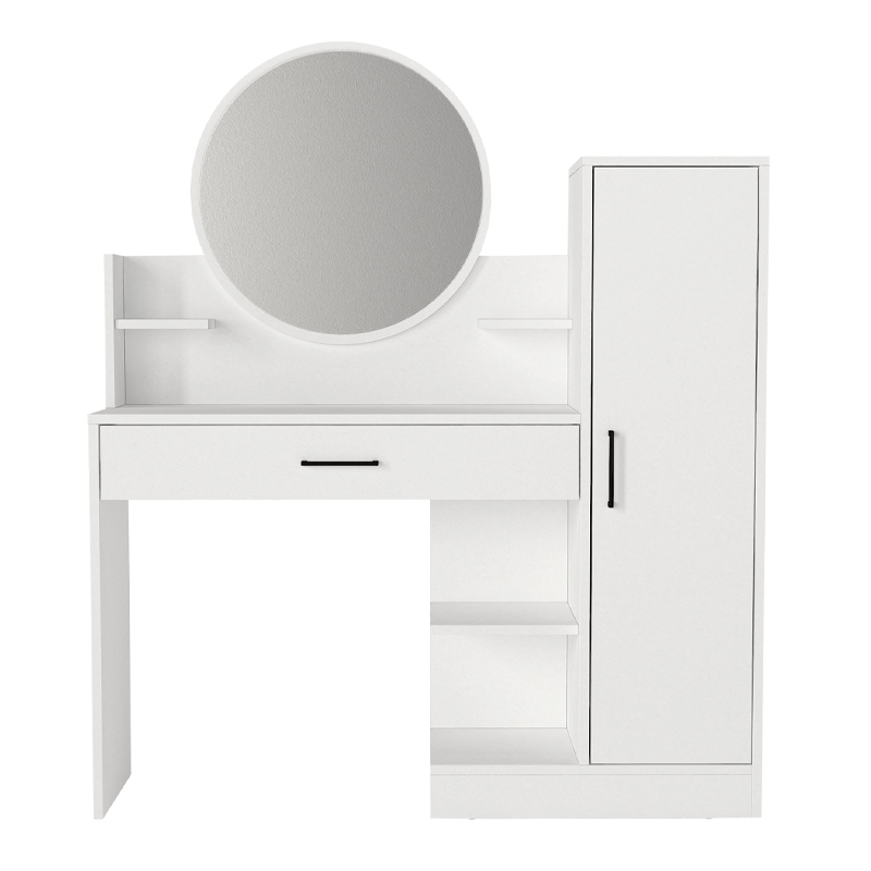 Andera Megapap melamine dressing table in white color 123.9x35x144.4cm.