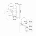 Andera Megapap melamine dressing table in white color 123.9x35x144.4cm.