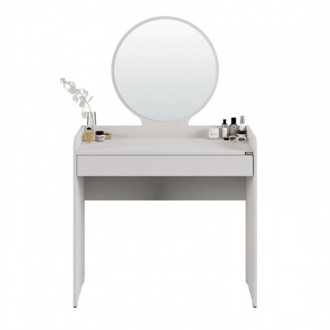 Τουαλέτα με καθρέπτη Curve Megapap χρώμα λευκό 90x47x142εκ.