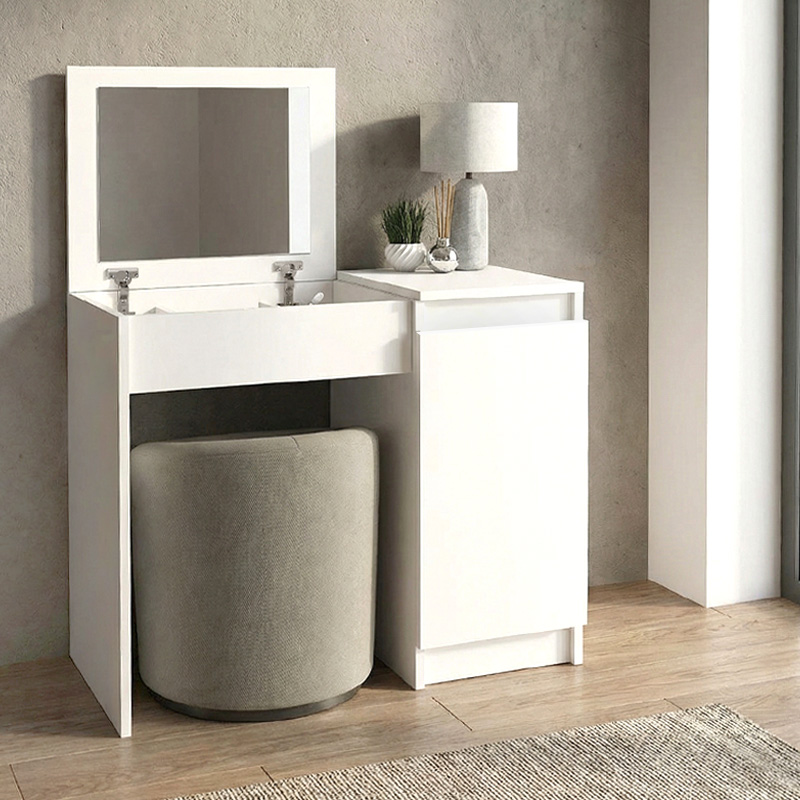 Huma Megapap melamine dressing table in white color 90x45x118.2cm.