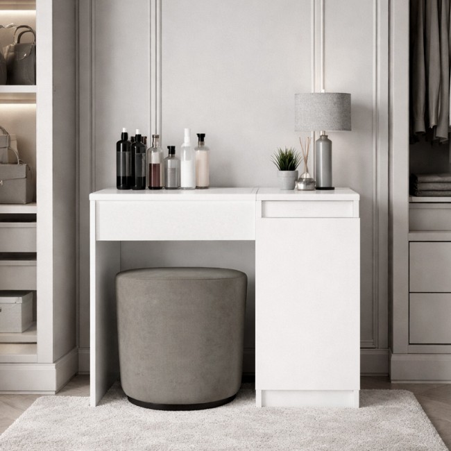 Τουαλέτα με καθρέπτη Huma Megapap χρώμα λευκό 90x45x118,2εκ.