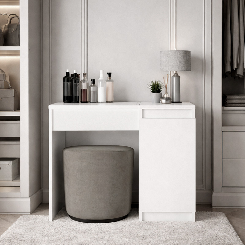 Huma Megapap melamine dressing table in white color 90x45x118.2cm.