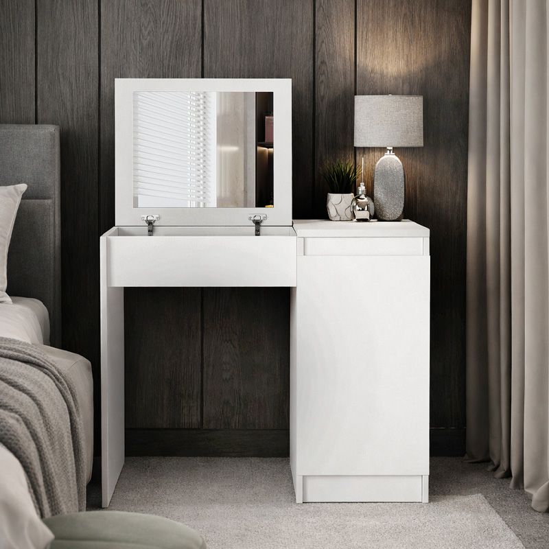 Huma Megapap melamine dressing table in white color 90x45x118.2cm.