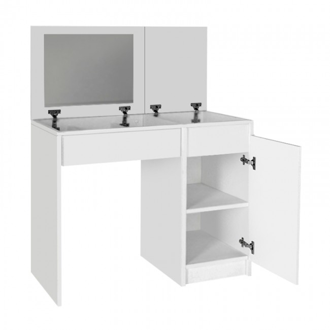 Τουαλέτα με καθρέπτη Huma Megapap χρώμα λευκό 90x45x118,2εκ.