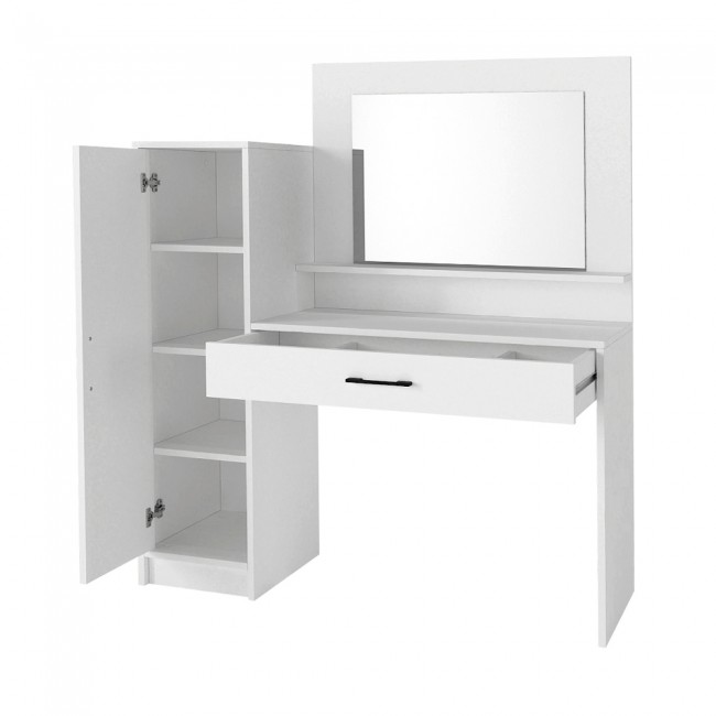 Τουαλέτα με καθρέπτη Kaunos Megapap χρώμα λευκό 123,8x40x148,2εκ.