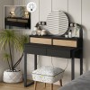Lora Megapap melamine dressing table with light in black - sapphire oak color 96x40x133.4cm.