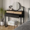 Lora Megapap melamine dressing table with light in black - sapphire oak color 96x40x133.4cm.