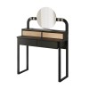 Lora Megapap melamine dressing table with light in black - sapphire oak color 96x40x133.4cm.