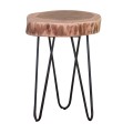 FUEGO Side Table 35x35 H.45 Acacia Natural Finish (Black Paint)