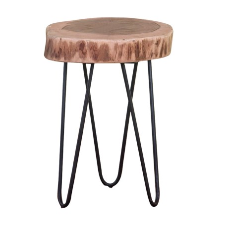 FUEGO Side Table 35x35 H.45 Acacia Natural Finish (Black Paint)