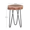 FUEGO Side Table 35x35 H.45 Acacia Natural Finish (Black Paint)