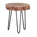 FUEGO Side Table 35x35 H.40 Acacia Natural Finish (Black Paint)
