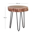 FUEGO Side Table 35x35 H.40 Acacia Natural Finish (Black Paint)