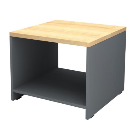 Venturo Megapap melamine office coffee table in anthracite - oak color 60x60x45cm.