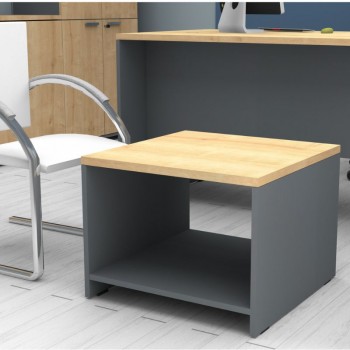 Τραπεζάκι γραφείου επαγγελματικό Venturo Megapap χρώμα ανθρακί - φυσικό οξιάς 60x60x45εκ.