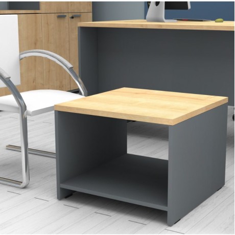 Venturo Megapap melamine office coffee table in anthracite - oak color 60x60x45cm.