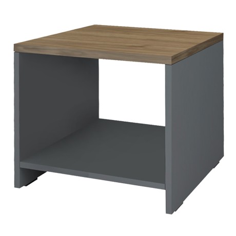 Venturo Megapap melamine office coffee table in anthracite - walnut color 60x60x45cm.