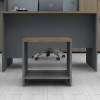 Venturo Megapap melamine office coffee table in anthracite - walnut color 60x60x45cm.