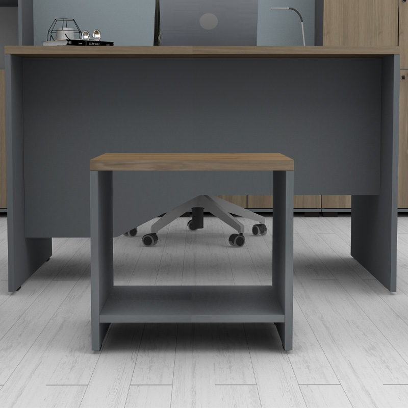 Venturo Megapap melamine office coffee table in anthracite - walnut color 60x60x45cm.