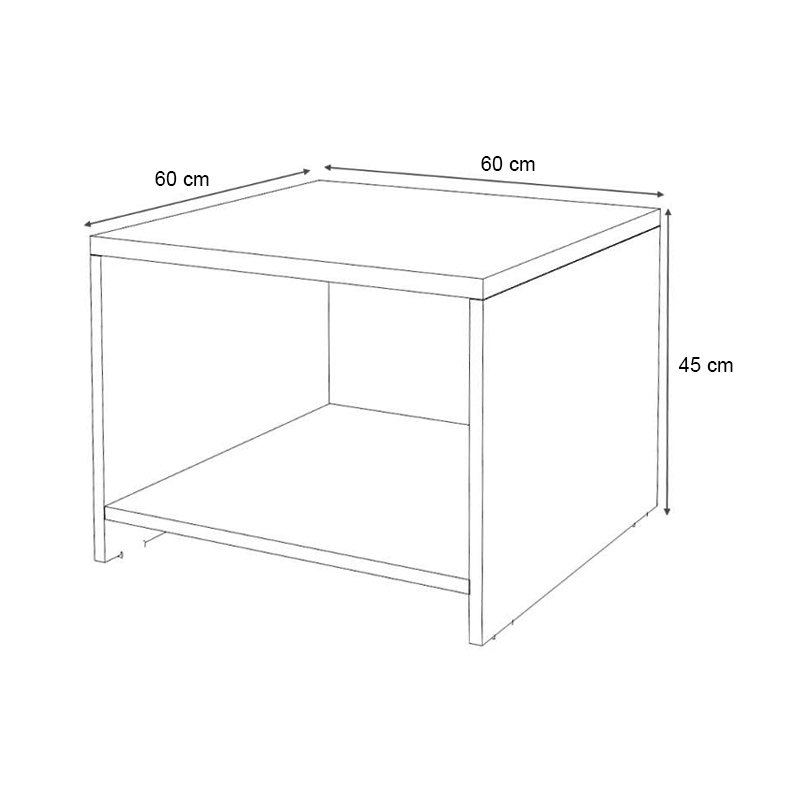 Venturo Megapap melamine office coffee table in anthracite - walnut color 60x60x45cm.