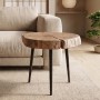 PATEL Side Table +/-33x32 H.30 Acacia Natural Finish (Black Paint)