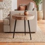 PATEL Side Table +/-34x33 H.40 Acacia Natural Finish (Black Paint)