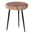 PATEL Side Table +/-34x33 H.40 Acacia Natural Finish (Black Paint)