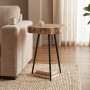 PATEL Side Table +/-35x39 H.54 Acacia Natural Finish (Black Paint)