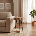 PATEL Side Table +/-35x39 H.54 Acacia Natural Finish (Black Paint)