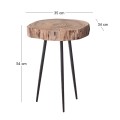 PATEL Side Table +/-35x39 H.54 Acacia Natural Finish (Black Paint)