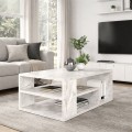 Abdera Megapap melamine coffee table in white marble color 110x60x42cm.