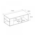 Abdera Megapap melamine coffee table in white marble color 110x60x42cm.