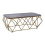 Acton coffee table with metallic frame in golden color - glass surface in black color 123x63x44cm.
