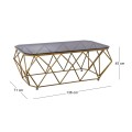 ACTON Coffee Table 123x63 Metal Gold/Glass