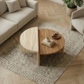 Aloeva Megapap melamine coffee table in walnut Ud -  travertine color Ø90x37cm.