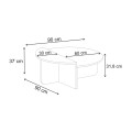 Aloeva Megapap melamine coffee table in walnut Ud -  travertine color Ø90x37cm.