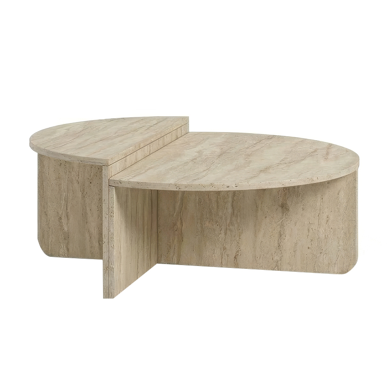 Aloeva Megapap melamine coffee table in travertine color Ø90x37cm.