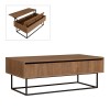 Amedeo Megapap melamine coffee table in walnut color 120x60x43cm.