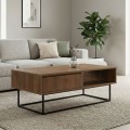 Amedeo Megapap melamine coffee table in walnut color 120x60x43cm.