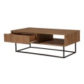 Amedeo Megapap melamine coffee table in walnut color 120x60x43cm.