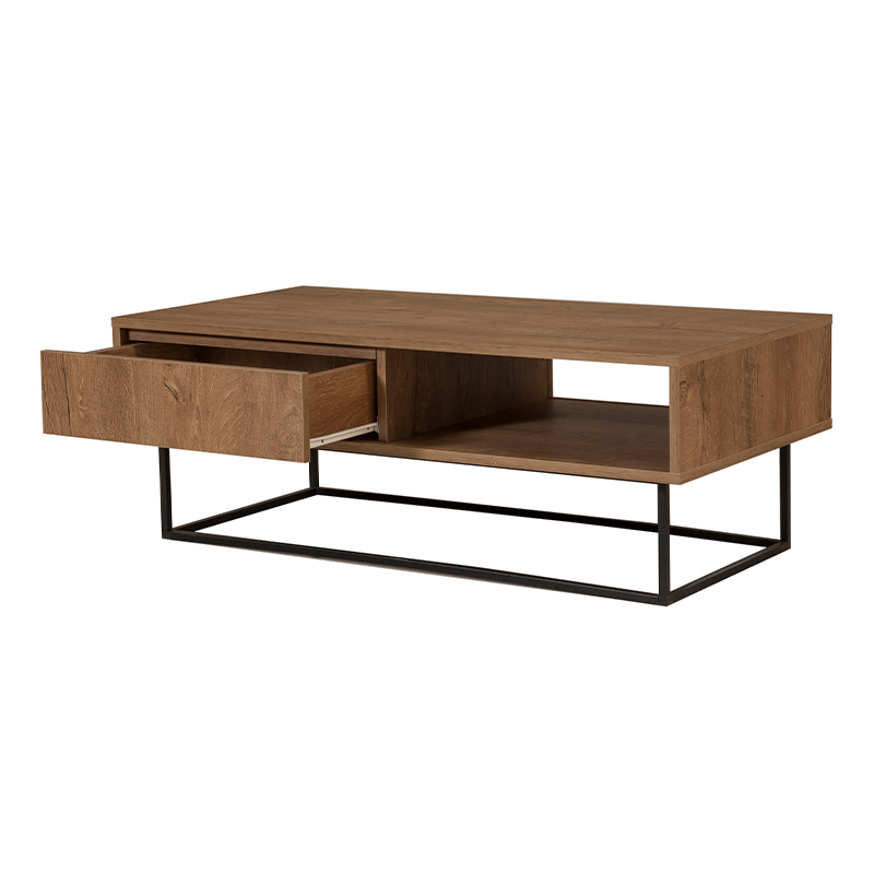 Amedeo Megapap melamine coffee table in walnut color 120x60x43cm.