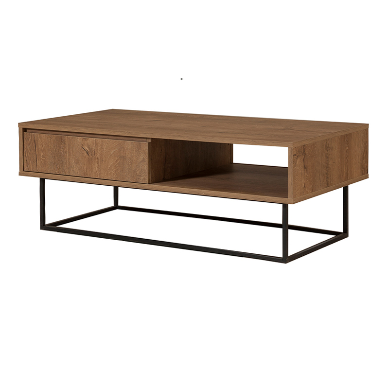 Amedeo Megapap melamine coffee table in walnut color 120x60x43cm.