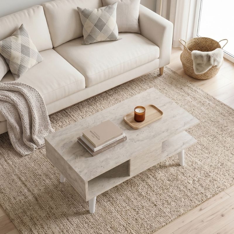 Andros Megapap melamine coffee table in travertine color 90x54x39,6cm.