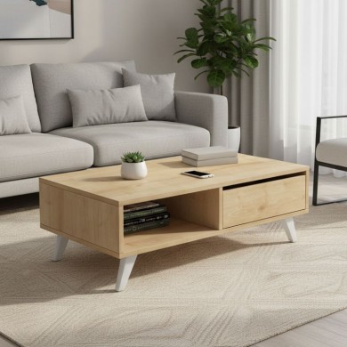 Aster Megapap melamine coffee table in sonoma color 120x56x40cm.