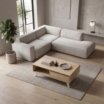 Τραπεζάκι σαλονιού Aster Megapap χρώμα φυσικό οξιάς 120x56x40εκ.