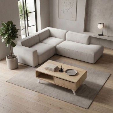 Τραπεζάκι σαλονιού Aster Megapap χρώμα φυσικό οξιάς 120x56x40εκ.