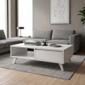Aster Megapap melamine coffee table in white color 120x56x40cm.