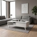 Aster Megapap melamine coffee table in white color 120x56x40cm.