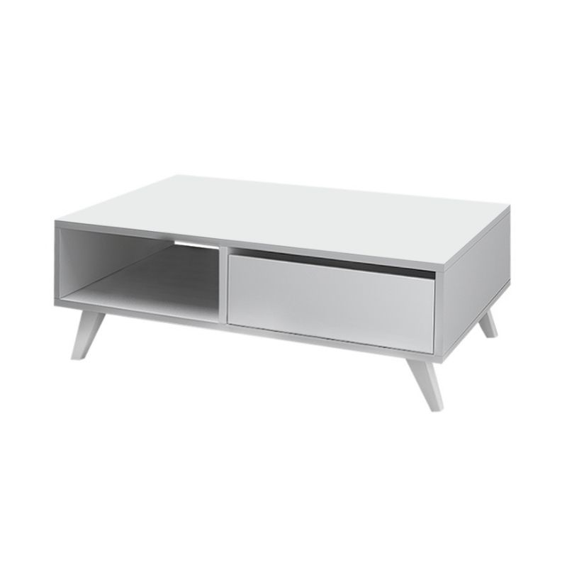 Aster Megapap melamine coffee table in white color 120x56x40cm.